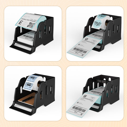 Rongta Label Holder for 4x6 Thermal Printers, Thermal Stickers Holder for Desktop Thermal Printer, Label Dispenser, Supplies for Office, Home for Small Business, Black