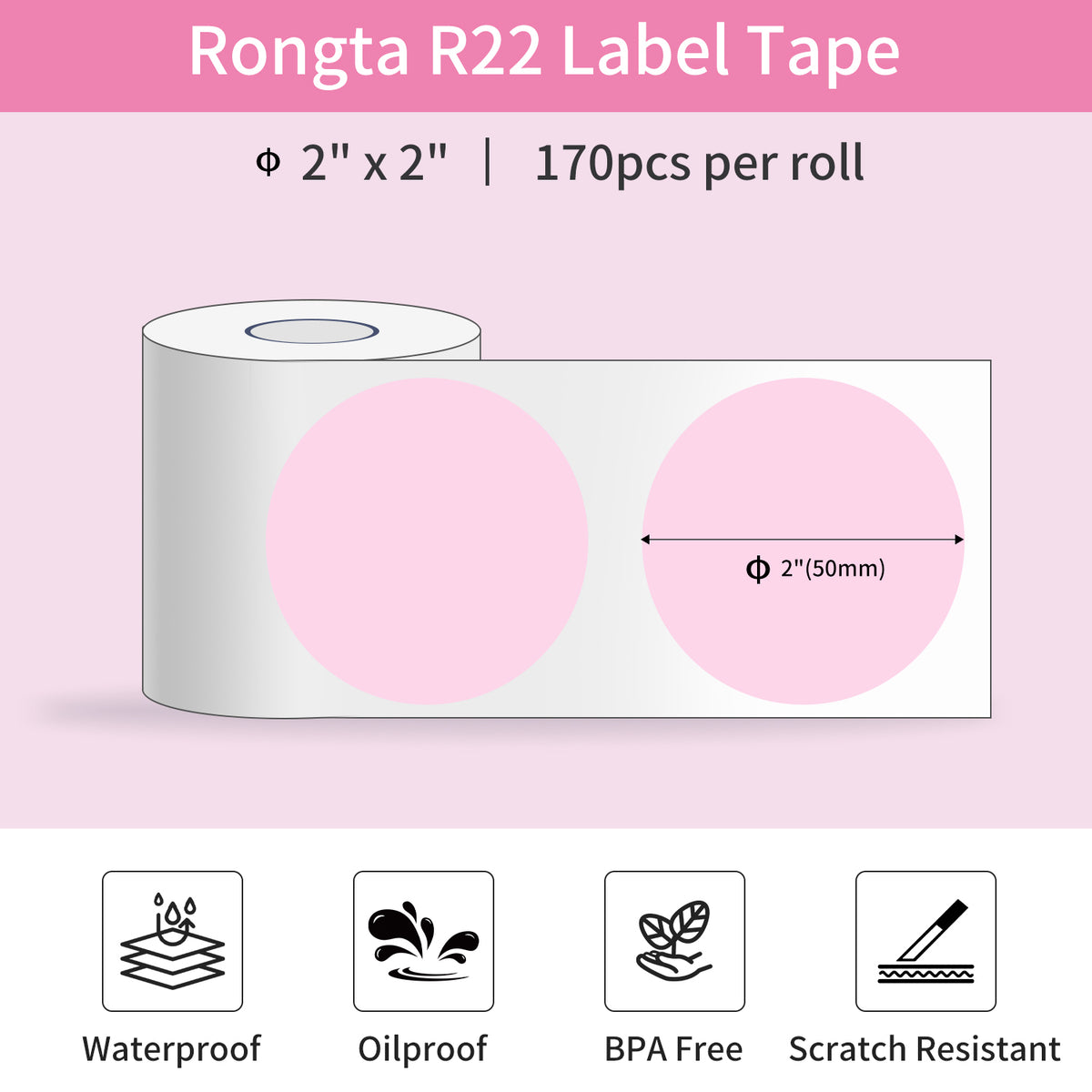Rongta Label Tape for R22, with NFC Clips, Round Transparent Color