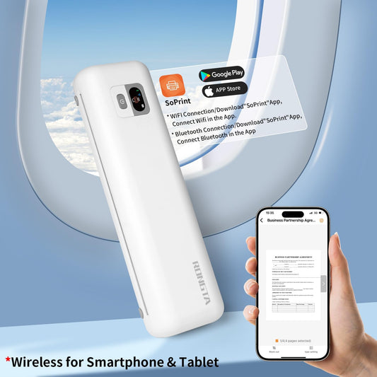 Rongta F82 Bluetooth Thermal Portable Printer Support US Letter (White)