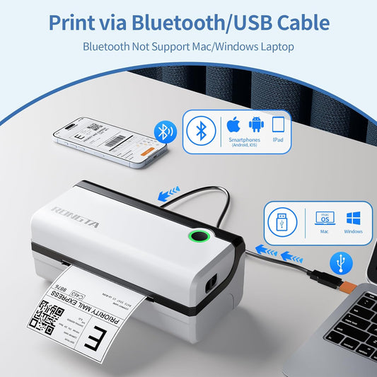 Rongta RP420 Bluetooth Thermal Shipping Label Printer (White)