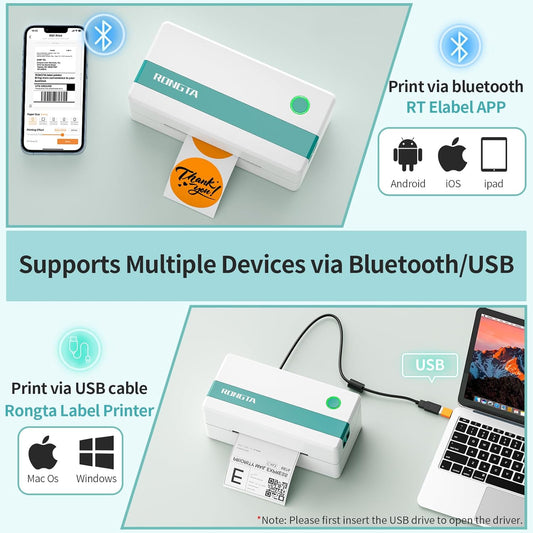Rongta RP421A Thermal Shipping Label Printer (White)