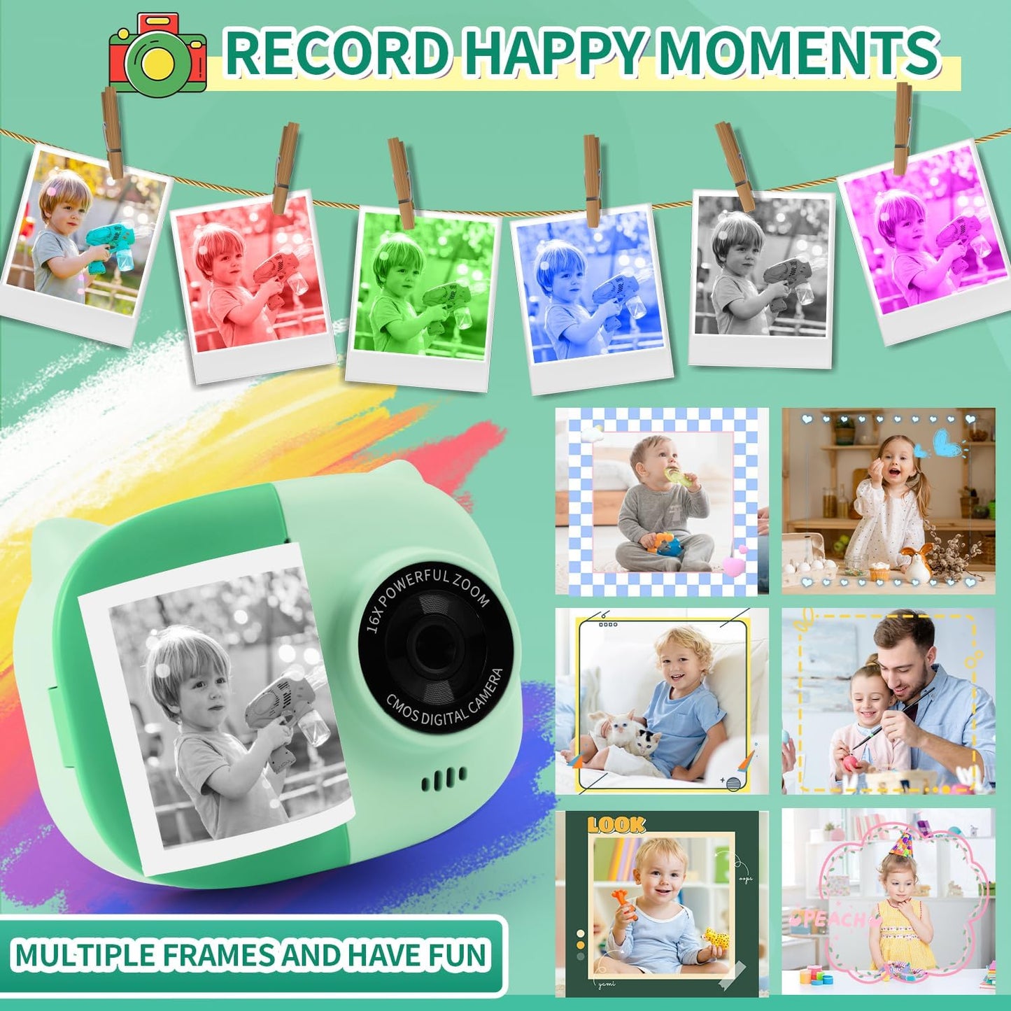 Rongta Z1 Kids Camera Instant Print (Green)
