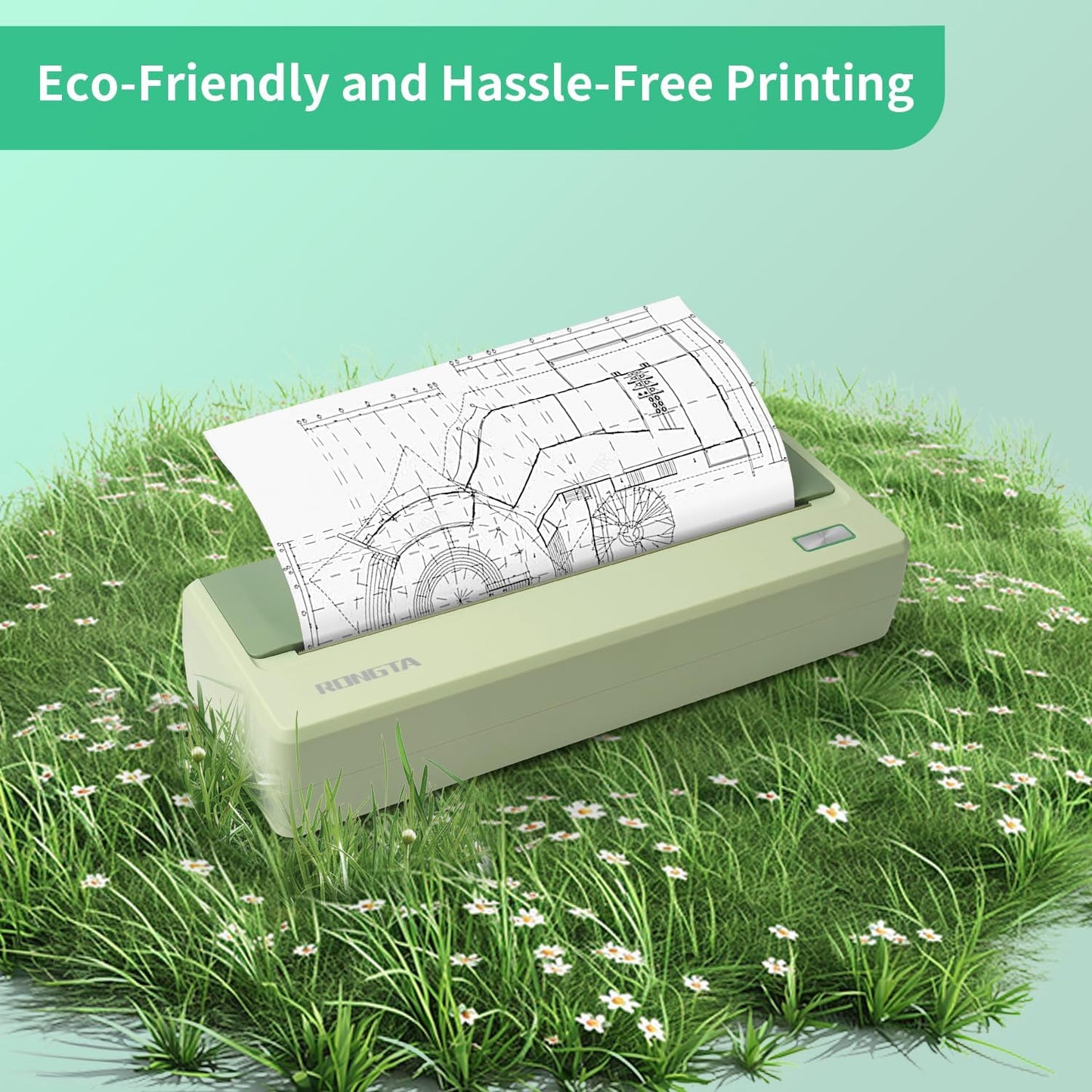 Rongta PN81 Inkless Portable Printer (Green)