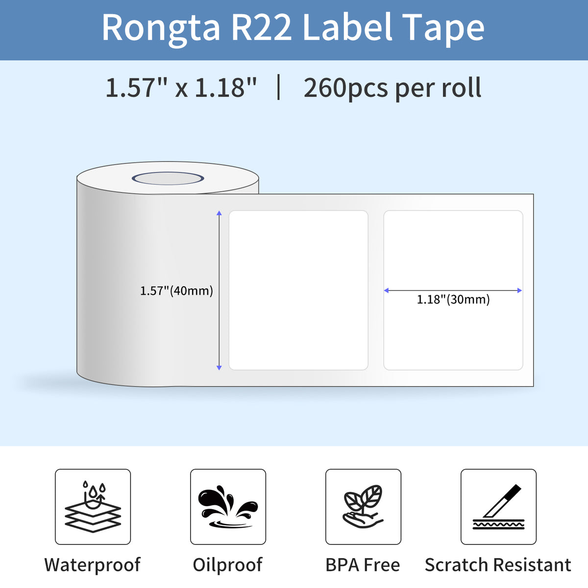 Rongta Label Tape for R22, with NFC Clips, Round Transparent Color