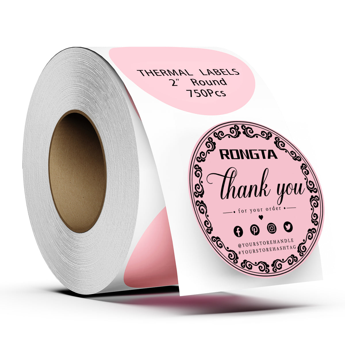 2 inch Round Rolled Thermal Labels 750pcs
