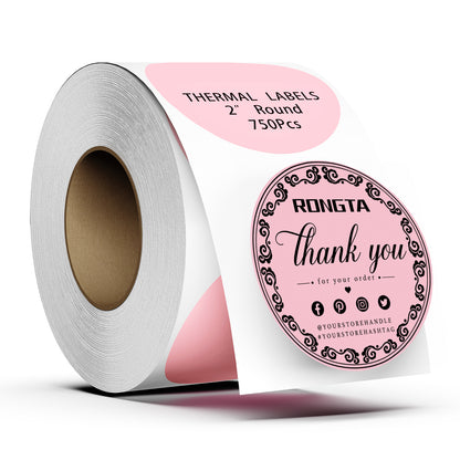 2 inch Round Rolled Thermal Labels 750pcs