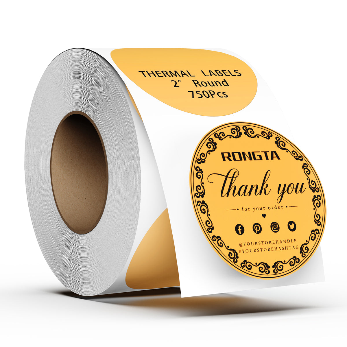 2 inch Round Rolled Thermal Labels 750pcs