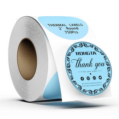 2 inch Round Rolled Thermal Labels 750pcs