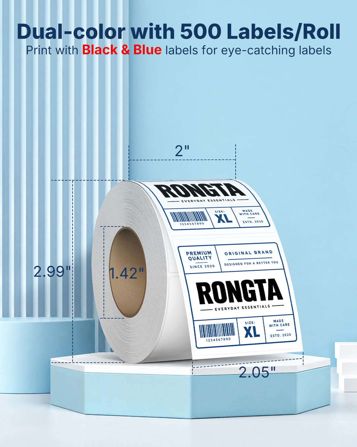 Dual-Color 2 inch Rolled Thermal Labels 500pcs for RP310D