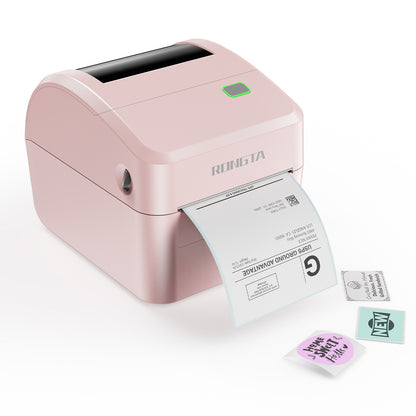 Rongta 4x6 Bluetooth Shipping Label Printer - Thermal Label Printer for Shipping Packages, Small Business, Home, Office, Compatible with Amazon, Tiktok, Etsy, USPS, Commercial Grade, Pink