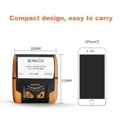 Rongta Portable 80mm POS Printer, Mobile Thermal Receipts Printer, USB&Bluetooth Connection, Compatible with Android Phone, Do Not Square/Ipad/Computer/Android Tablet(RPP300)