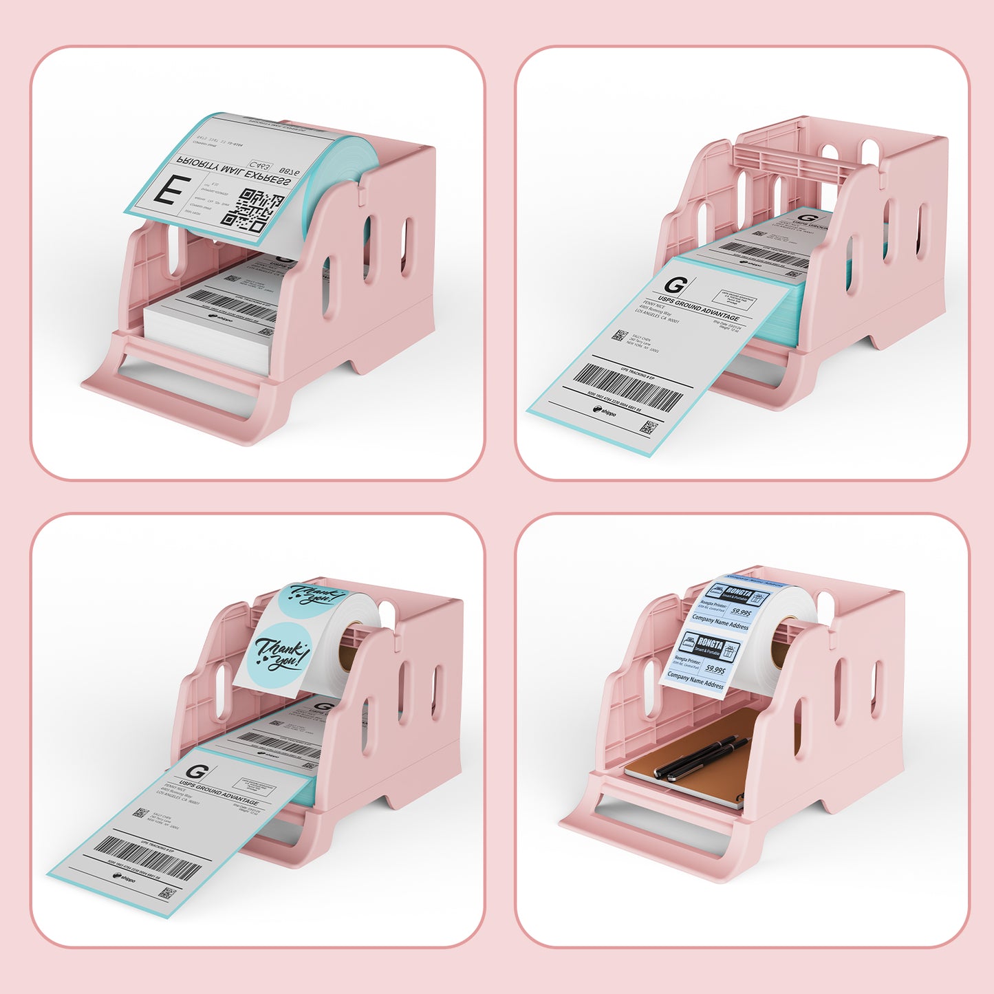 Rongta Label Holder for 4x6 Thermal Printers, Thermal Stickers Holder for Desktop Thermal Printer, Label Dispenser, Supplies for Office, Home for Small Business, Black