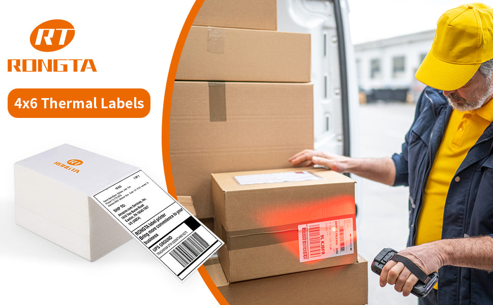 Rongta 4x6 inch Sticker Thermal Shipping Labels 500pcs