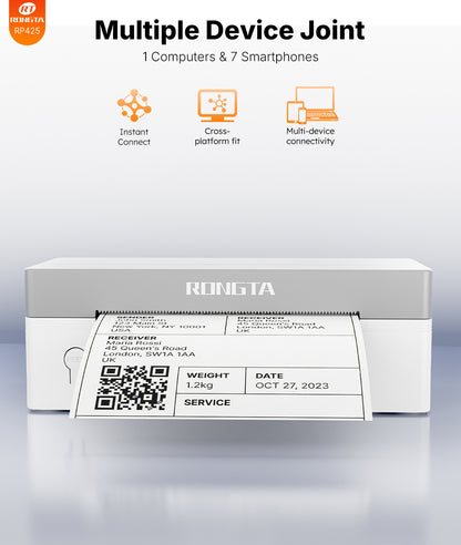 Rongta RP425 Thermal Shipping Label Printer (White)