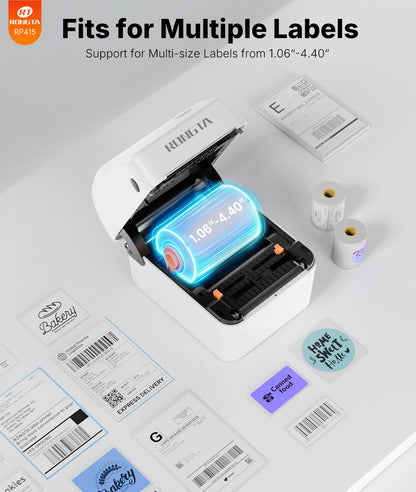 Rongta Bluetooth Thermal Shipping Label Printer, Wireless 4x6 Label Sticker Printer for Shipping Packages, Support Android, iPhone, Widely Used for Amazon,Shopify, Etsy, UPS, White