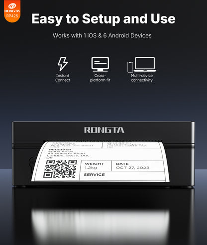 Rongta RP425 Thermal Shipping Label Printer (Black)