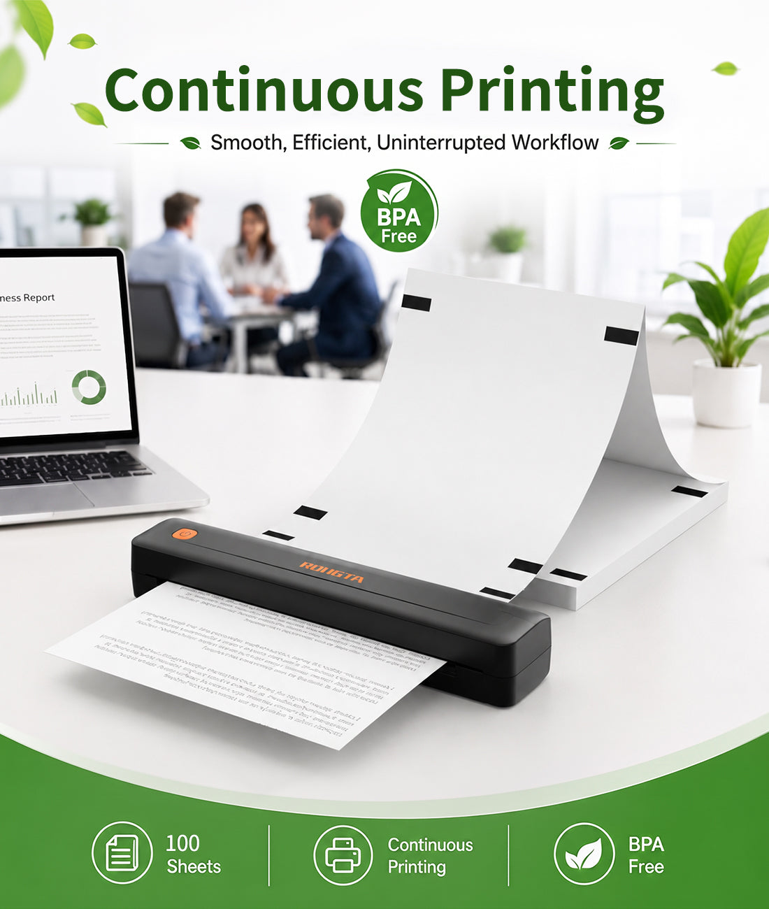 Thermal Printer Paper 8.5 x 11, US Letter Size Inkless Printer Paper