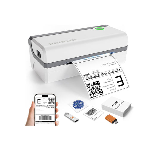 Rongta RP420 Bluetooth Thermal Shipping Label Printer (White grey)