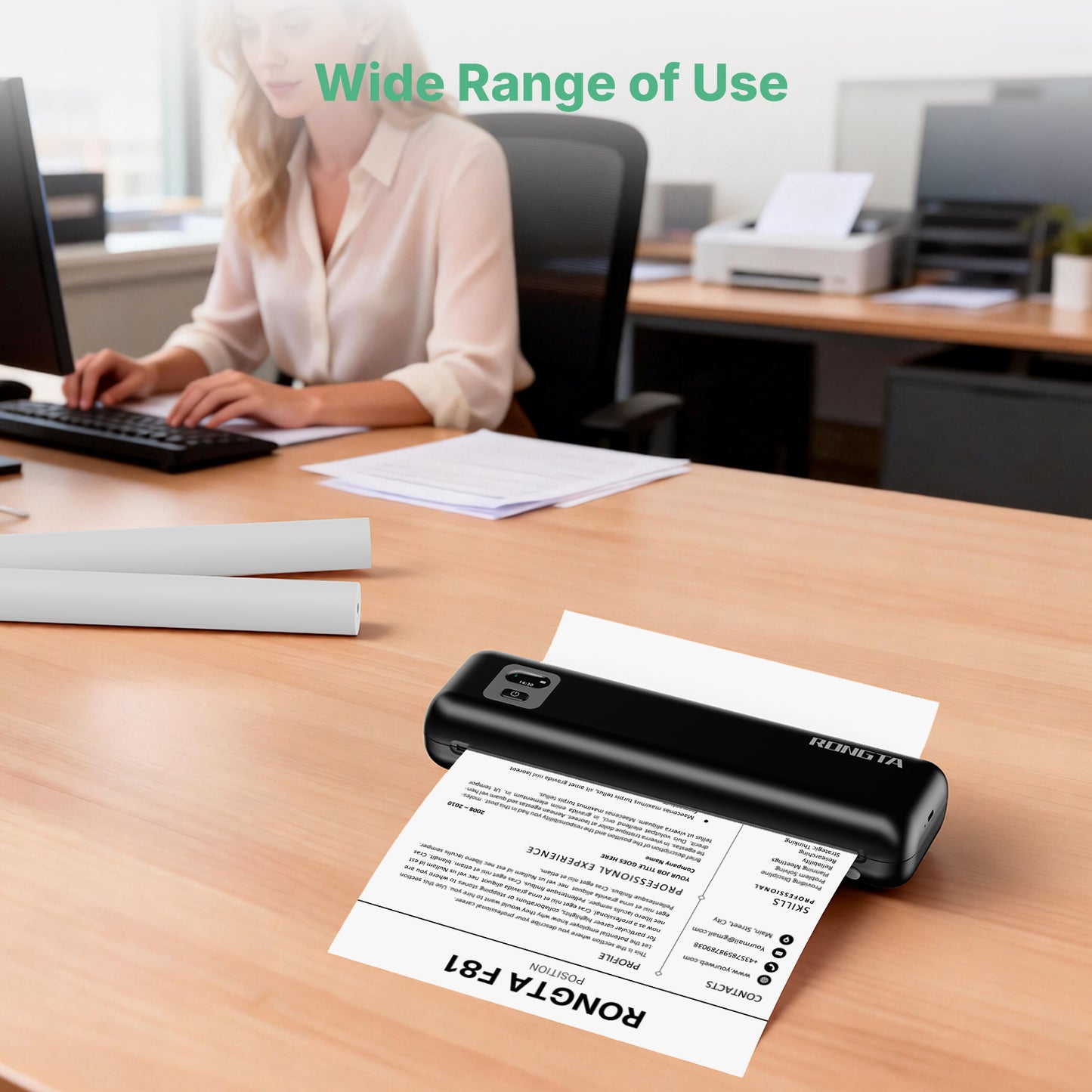 Thermal Printer Paper 8.5x11 Inches, Single US Letter Size, Suitable with Most Thermal Portable Printers, 3 Rolls