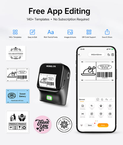 Rongta R22A Bluetooth Label Maker Machine For Office