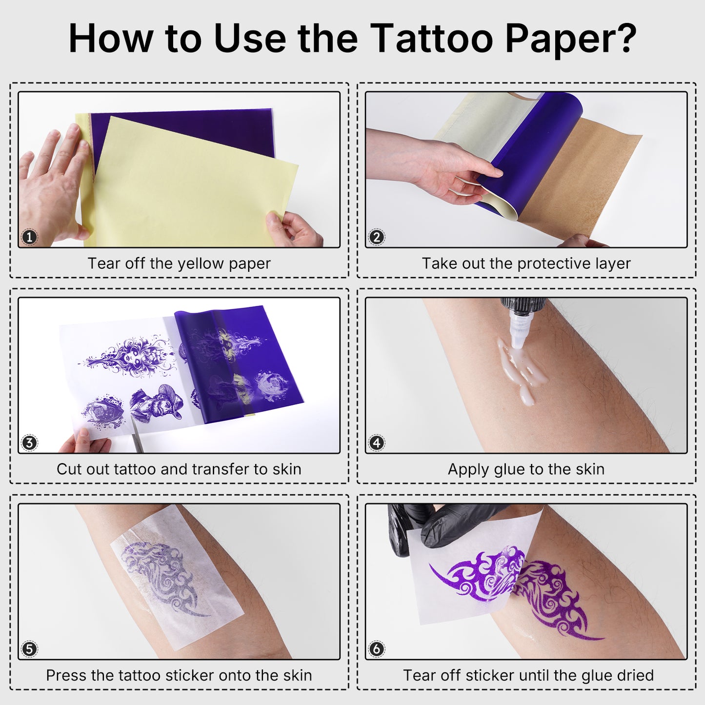 RONGTA Tattoo Transfer Paper, A4 Size Thermal Stencil Paper for Tattoo Transfer Printer, Stencil Paper for Tattooing (8.25x11.75 Inch (Pack of 100))