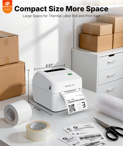 Rongta Bluetooth Thermal Shipping Label Printer, Wireless 4x6 Label Sticker Printer for Shipping Packages, Support Android, iPhone, Widely Used for Amazon,Shopify, Etsy, UPS, White