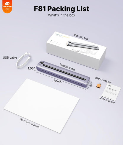 Rongta F81 Thermal Portable Printer (Purple)