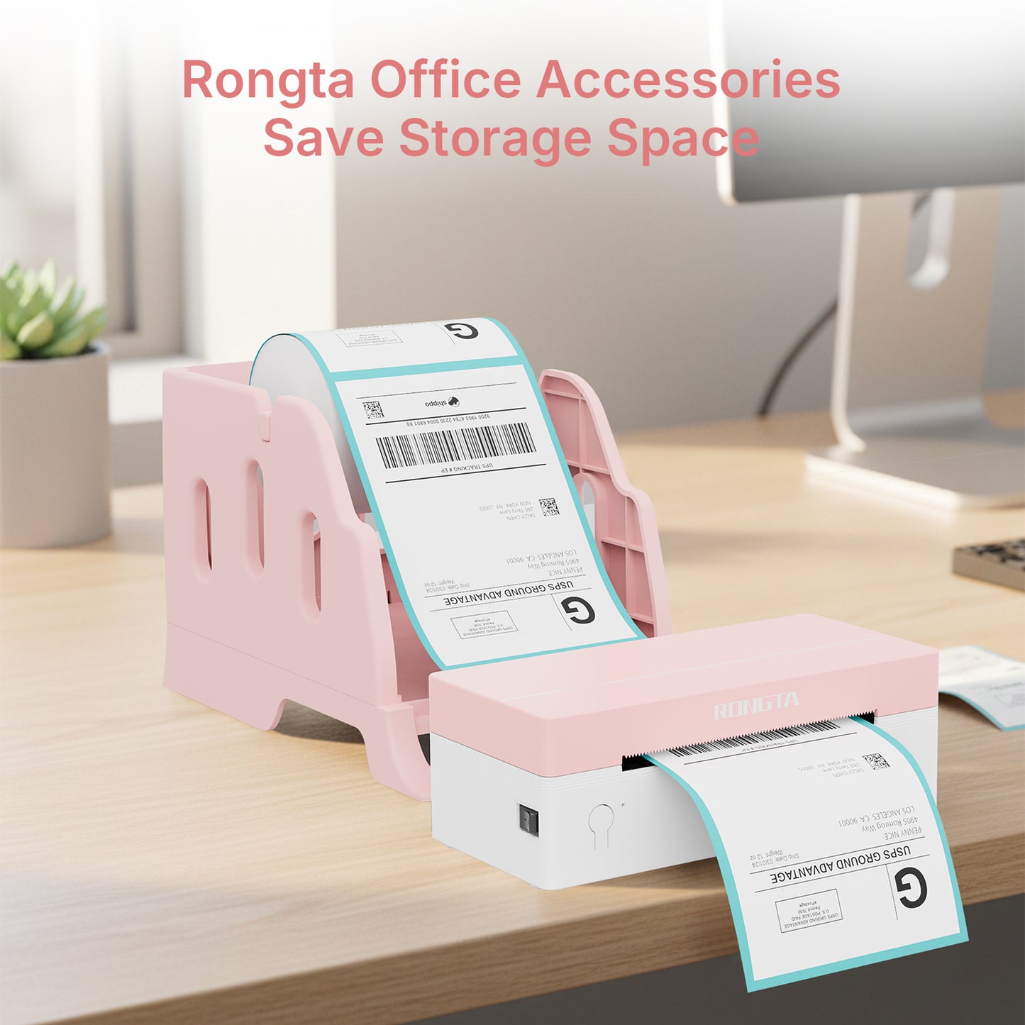 Rongta Label Holder for 4x6 Thermal Printers, Thermal Stickers Holder for Desktop Thermal Printer, Label Dispenser, Supplies for Office, Home for Small Business, Black