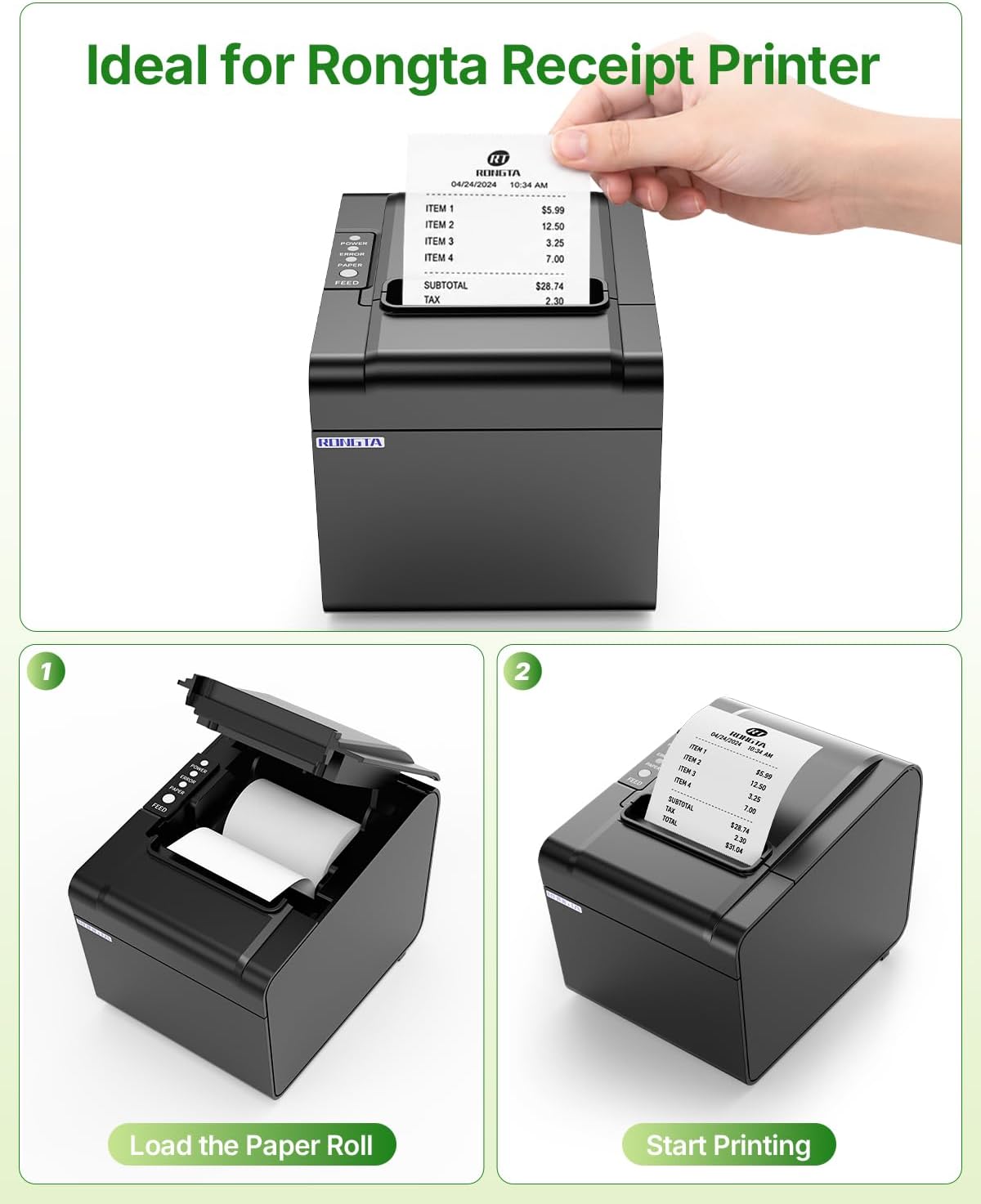 80MM (3 1/8 x 230) Thermal Paper 10 Rolls POS Receipt Paper