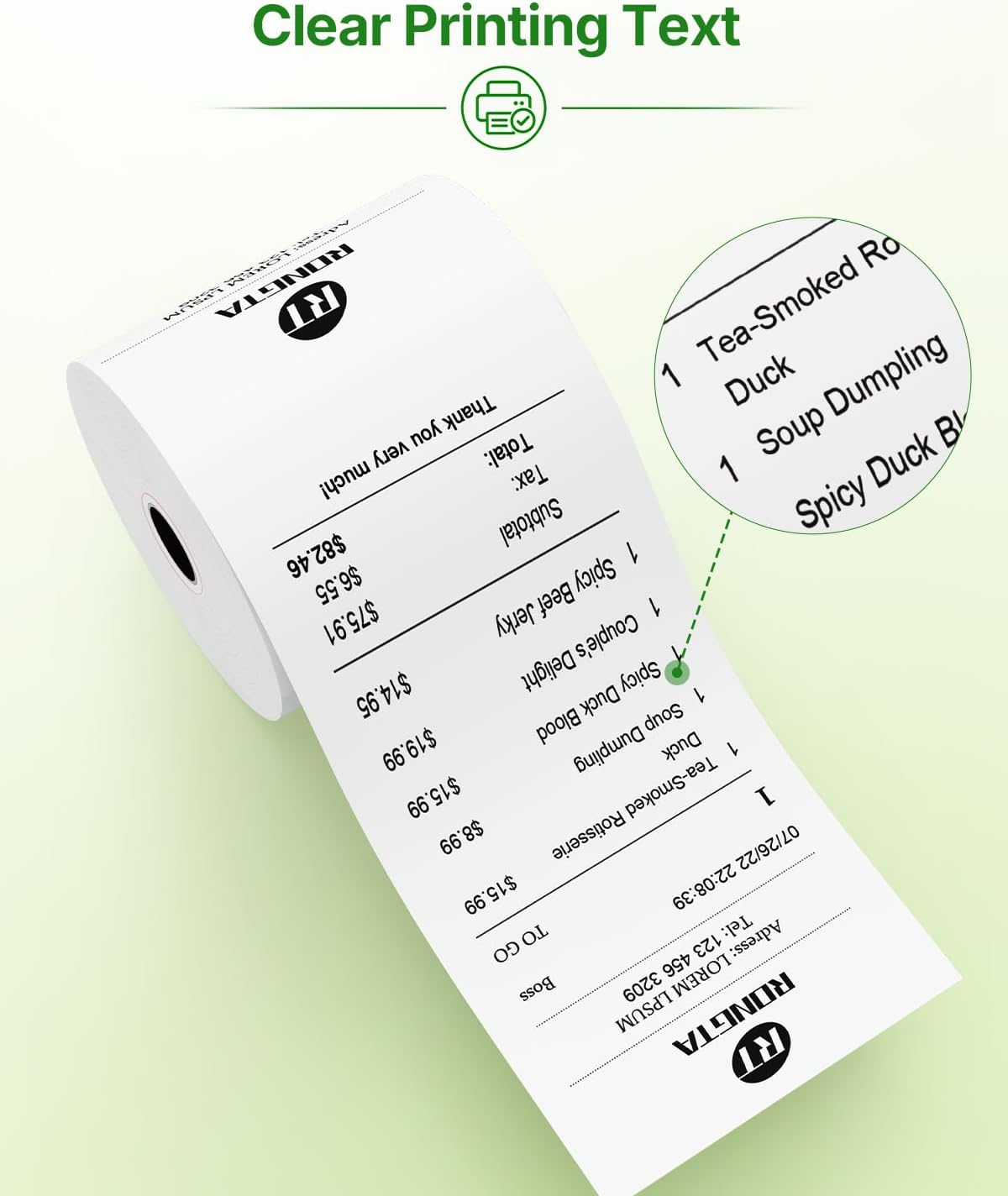 80MM (3 1/8 x 230) Thermal Paper 10 Rolls POS Receipt Paper