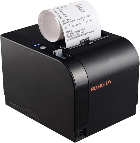 Rongta Thermal Receipt Printer, 80mm Receipt Printers, Thermal Pos Printer with Auto Cutter Support Cash Drawer,USB Serial Ethernet Support ESC/POS, Compatible with Windows/Mac/Linux(RP820)