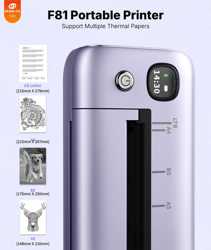 Rongta F81 Thermal Portable Printer (Purple)