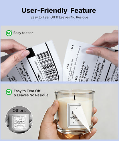 RONGTA 4x6 Thermal Labels, Fanfold Shipping Label Compatible with Thermal Printers,Clear Printing,Permanent Adhesive,220 Sheets per Stack (White, 1 Roll | 220 Labels)