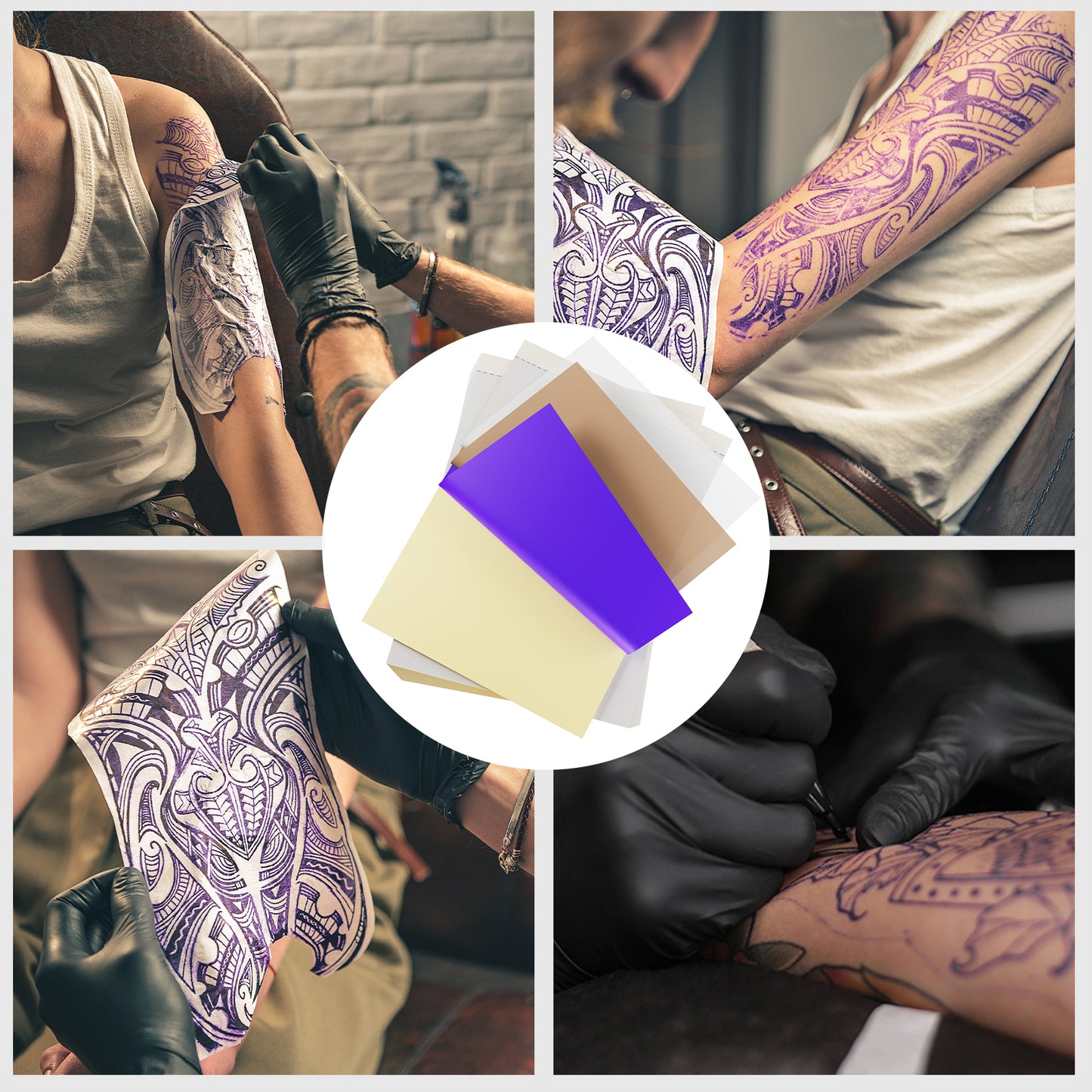RONGTA Tattoo Transfer Paper, A4 Size Thermal Stencil Paper for Tattoo Transfer Printer, Stencil Paper for Tattooing (8.25x11.75 Inch (Pack of 100))