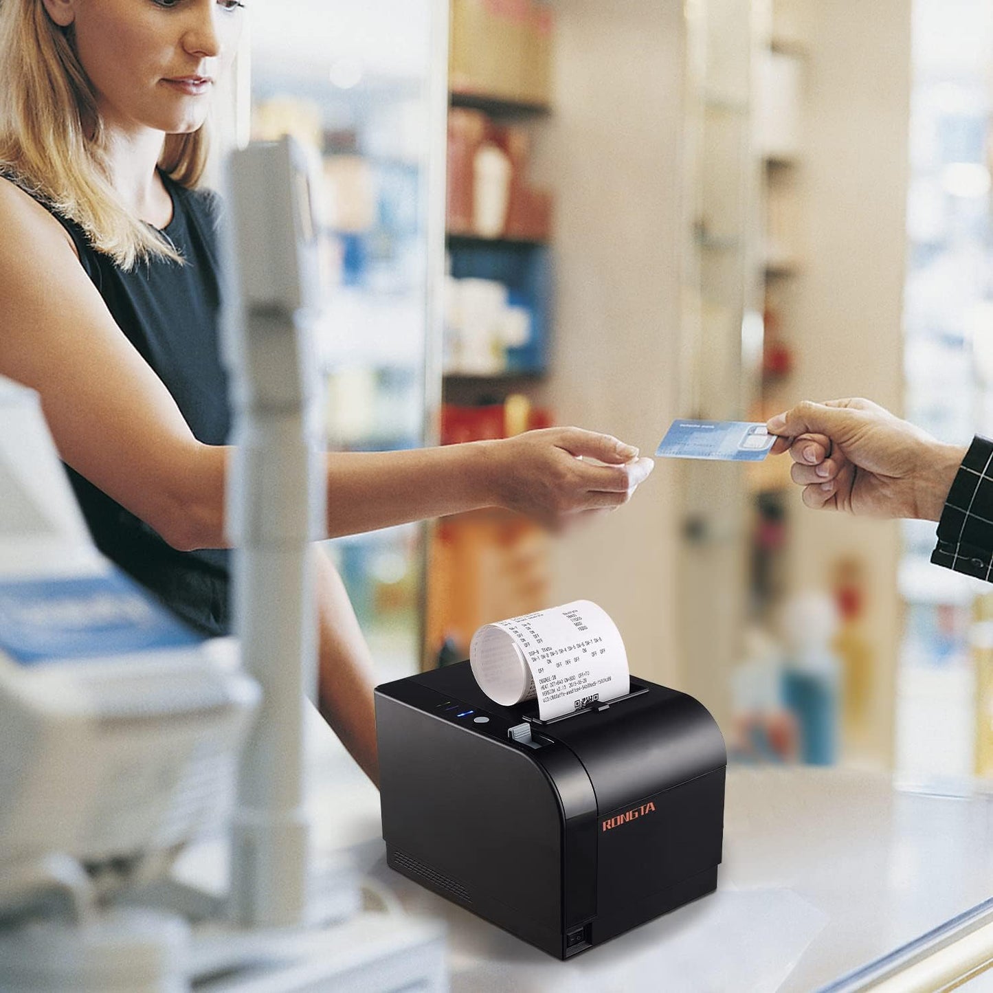 Rongta Thermal Receipt Printer, 80mm Receipt Printers, Thermal Pos Printer with Auto Cutter Support Cash Drawer,USB Serial Ethernet Support ESC/POS, Compatible with Windows/Mac/Linux(RP820)