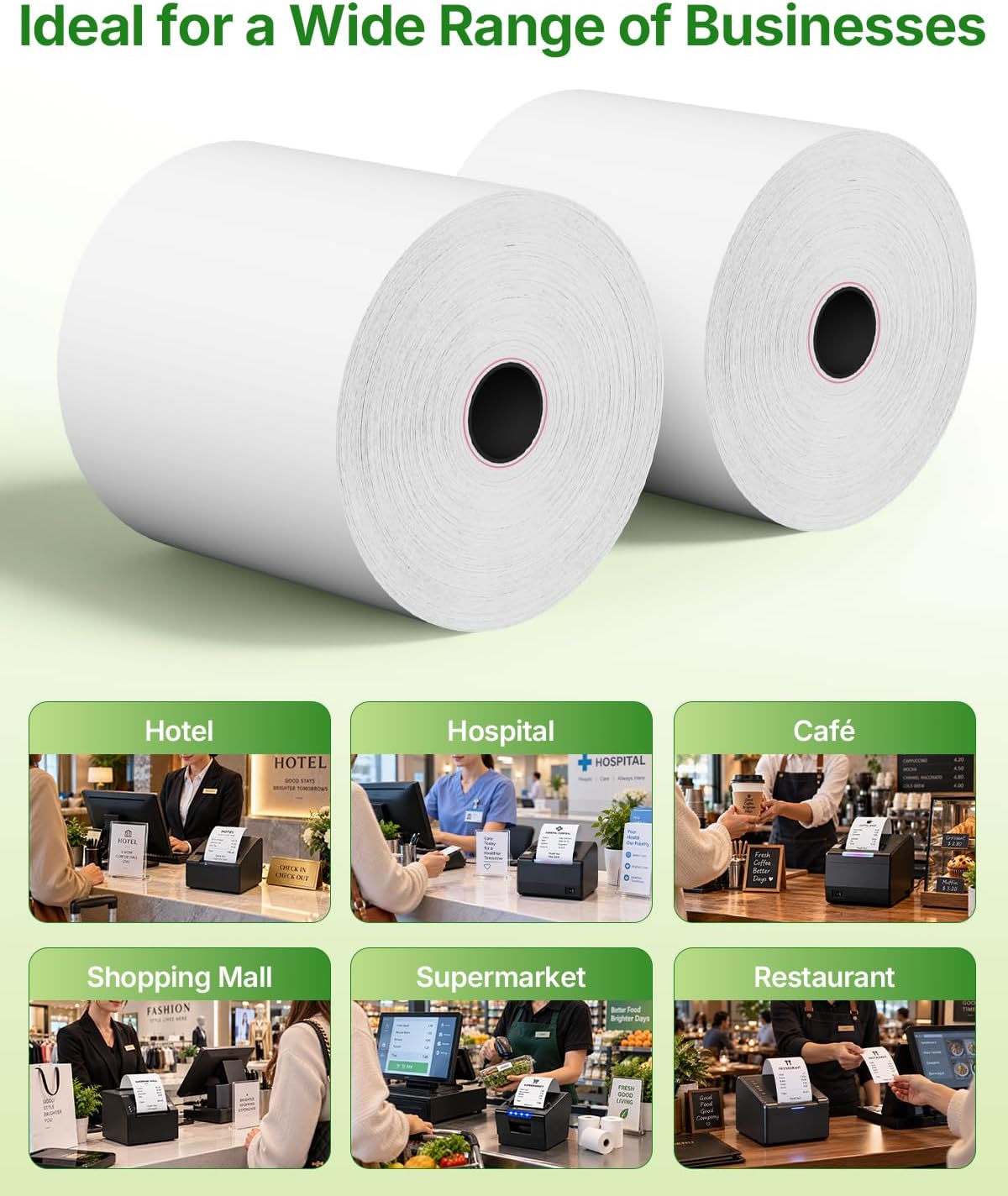80MM (3 1/8 x 230) Thermal Paper 10 Rolls POS Receipt Paper