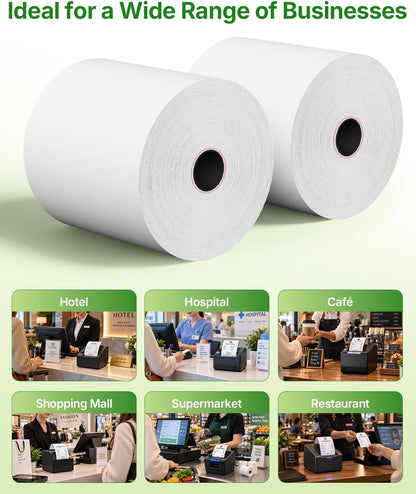80MM (3 1/8 x 230) Thermal Paper 10 Rolls POS Receipt Paper