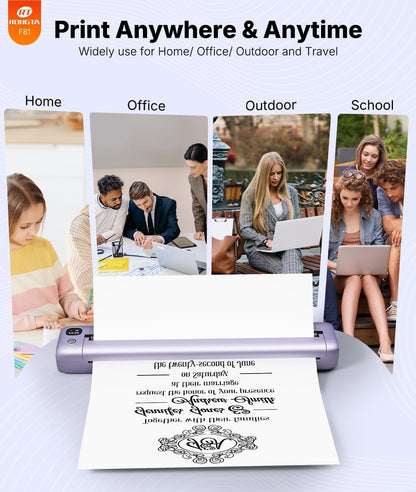 Rongta F81 Thermal Portable Printer (Purple)