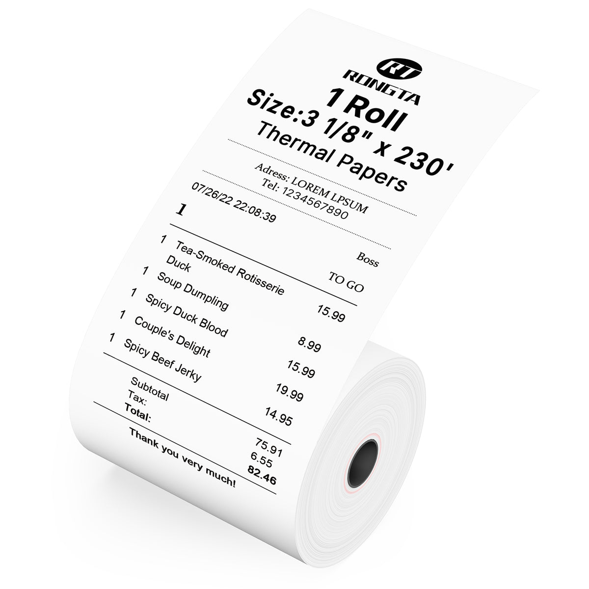 80MM (3 1/8 x 230) Thermal Paper 1 Rolls POS Receipt Paper