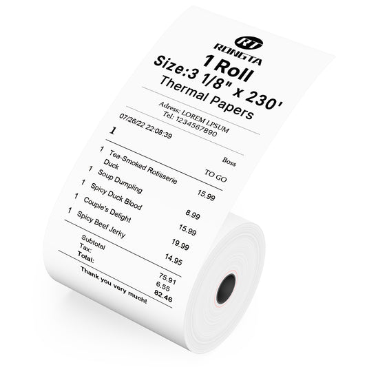 80MM (3 1/8 x 230) Thermal Paper 1 Rolls POS Receipt Paper