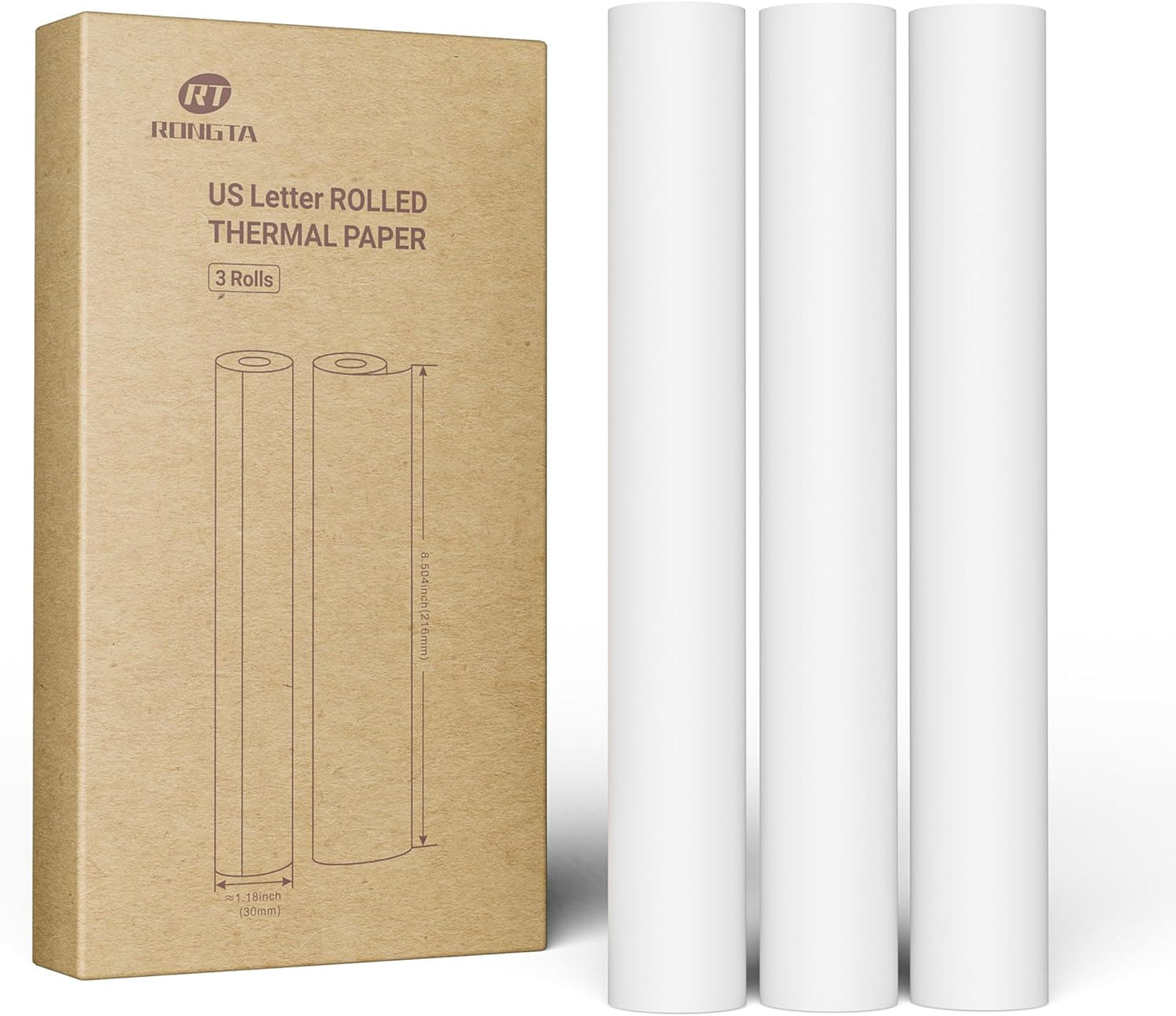 Thermal Printer Paper 8.5x11 Inches, Single US Letter Size, Suitable with Most Thermal Portable Printers, 3 Rolls