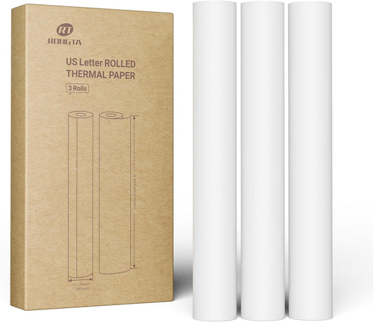 Thermal Printer Paper 8.5x11 Inches, Single US Letter Size, Suitable with Most Thermal Portable Printers, 3 Rolls