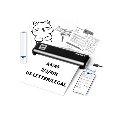 Rongta F82 Bluetooth Thermal Portable Printer Support US Letter (Black)