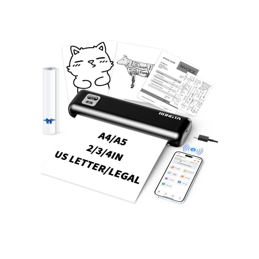 Rongta F82 Bluetooth Thermal Portable Printer Support US Letter (Black)