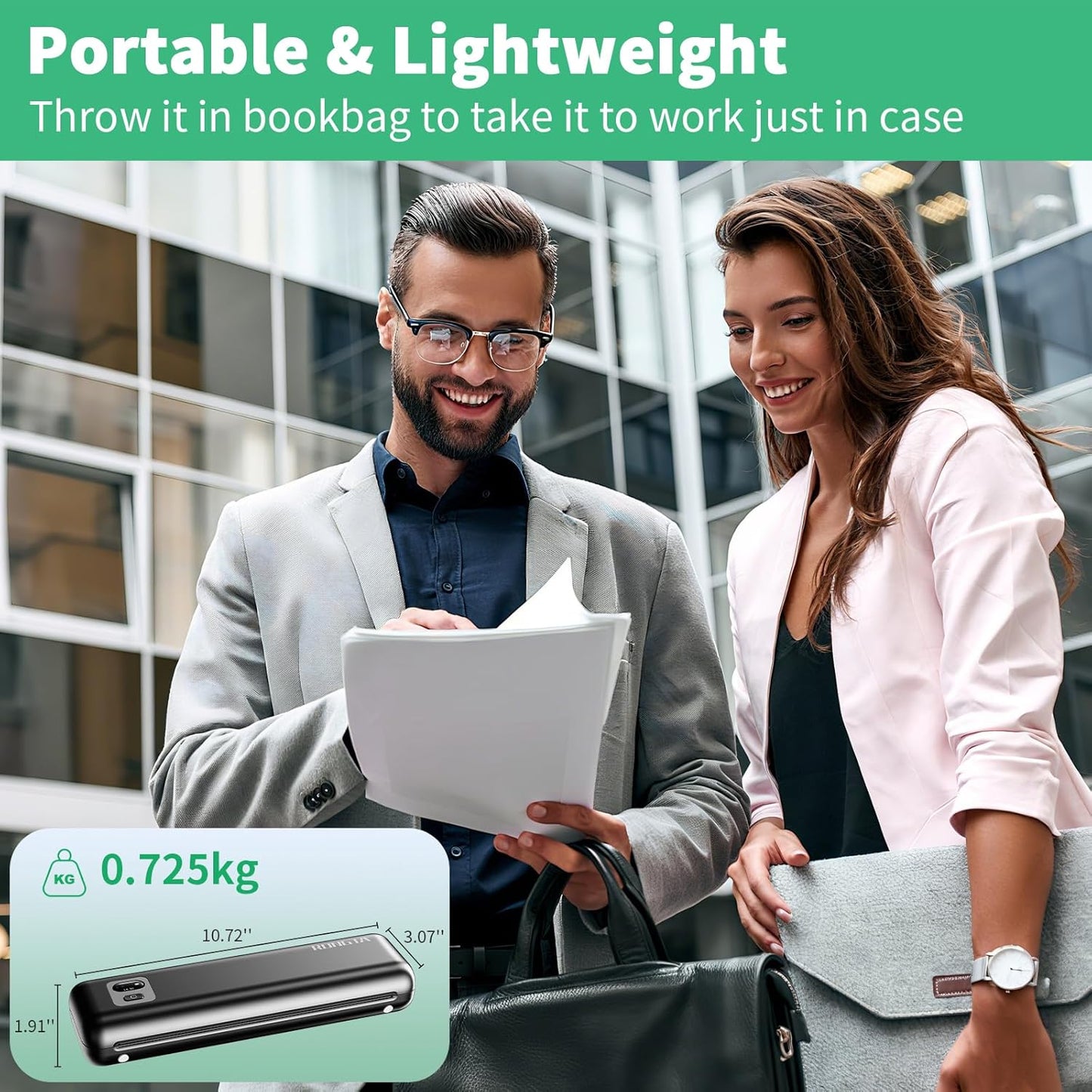 Rongta F82 Bluetooth Thermal Portable Printer Support US Letter (Black)