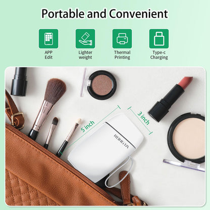 Rongta R5 Mini Label Maker Machine with Tape, Bluetooth & Wireless Label Connection （White））