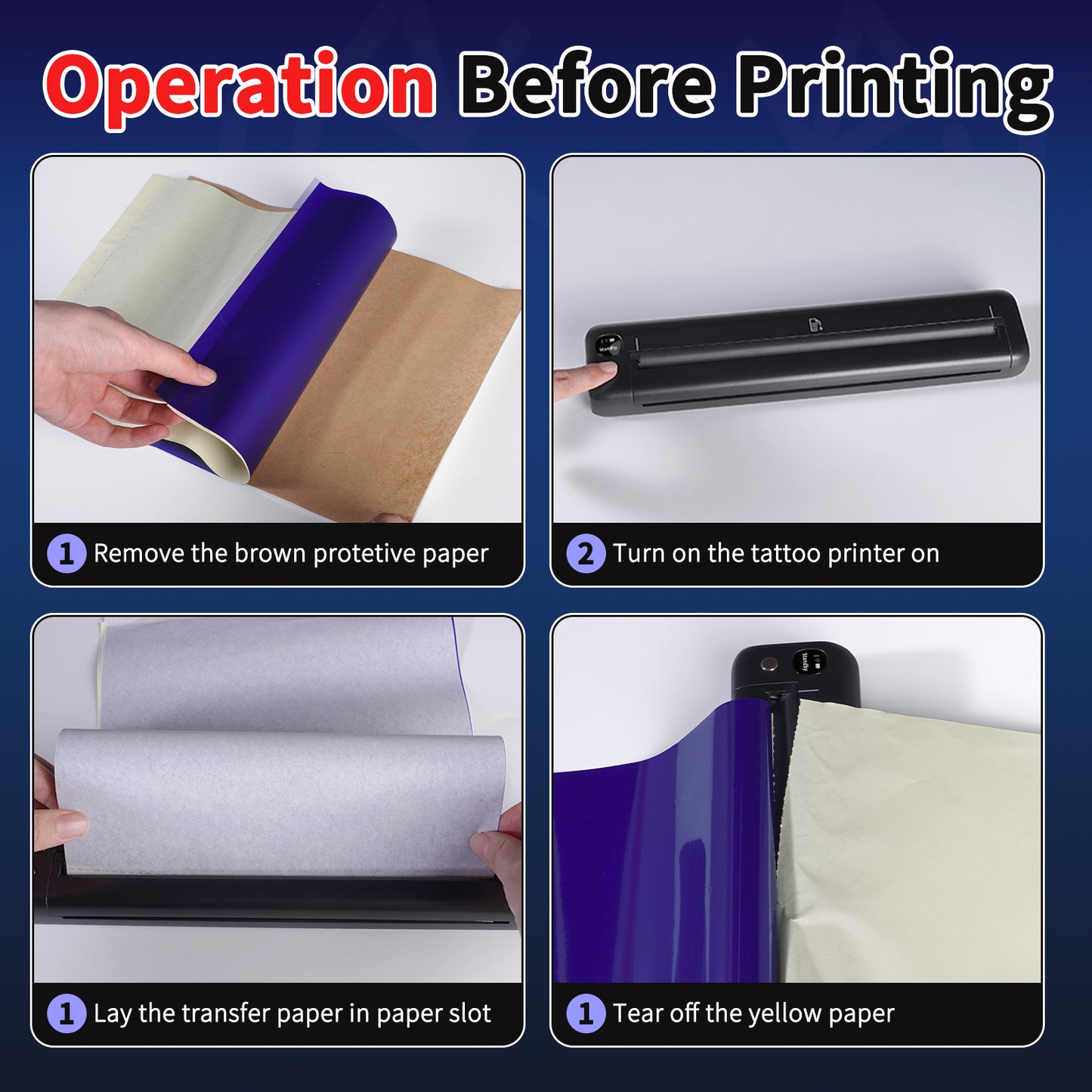 Rongta Tattoo Stencil Printer, Wireless Tattoo Machine, Black