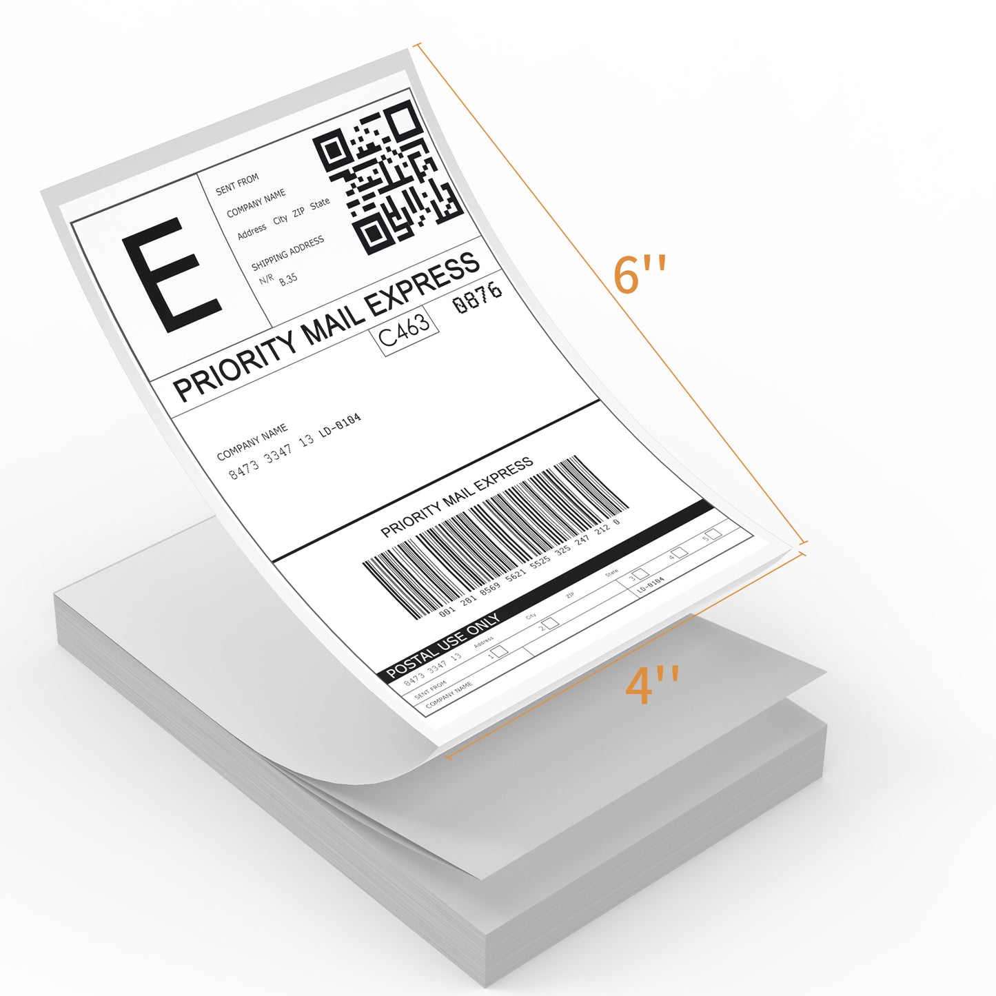 Rongta 4x6 inch Sticker Thermal Shipping Labels 500pcs