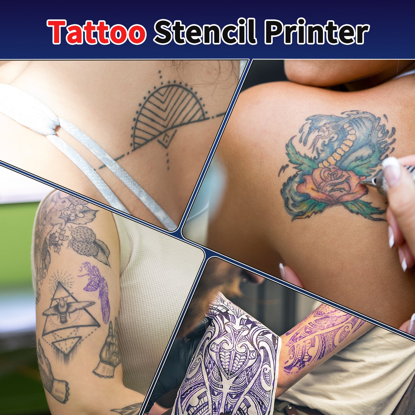 Rongta Tattoo Stencil Printer, Wireless Tattoo Machine, Black