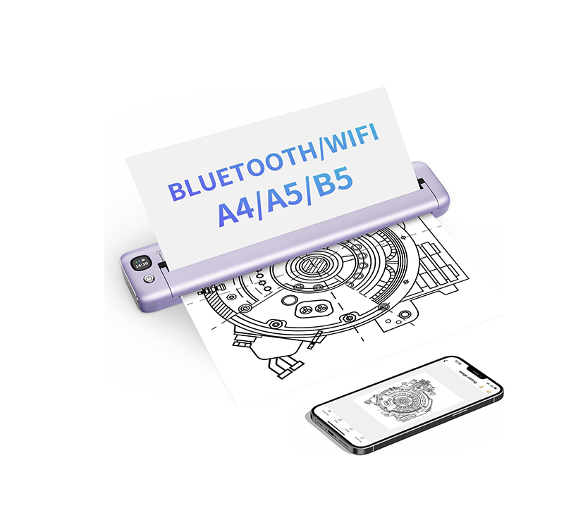 Rongta F81 Bluetooth Thermal Portable Printer Support US Letter (Purple)